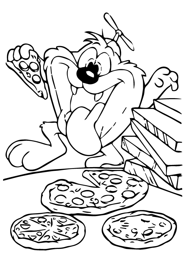 Plansa de colorat cu Pizza 2 12